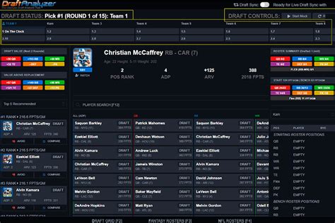 fantasy football draft analyzer free.